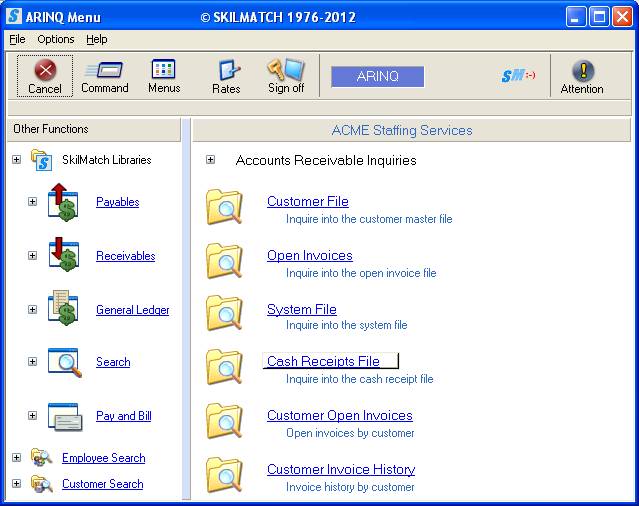 cash receipts file cash invoices